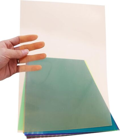 12 قطعة من فلتر جل تصحيح اللون الشفاف 9 الوان، فلتر ضوء جل 11.7 × 8.3 انش، اوراق بلاستيكية للافلام والفيديو والصور والمسرح in Kuwait