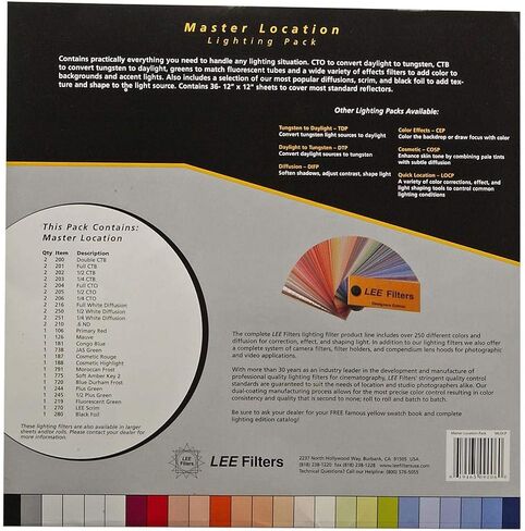 Lee Filters Master Location Pack, 36 Sheet Pack of Pre-cut 10 x 12 inches for Color Correcting, Light Shaping Tools & Color Effects Lighting Filters in Saudi Arabia