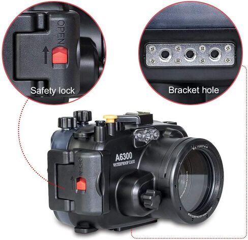 ضفادع البحر لهاتف Sony a6300 130FT/40M جراب كاميرا تحت الماء للغوص مقاوم للماء in Saudi Arabia
