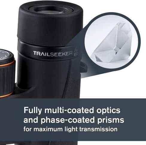 Celestron – TrailSeeker ED 10x42 Binoculars – Compact ED Binocular for Birdwatching and Outdoor Activities – Binocular with ED Objective Lenses – Fully Broadband Multi-coated Optics – BaK4 Roof Prism in Saudi Arabia