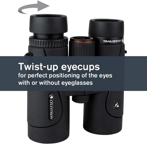 Celestron – TrailSeeker ED 10x42 Binoculars – Compact ED Binocular for Birdwatching and Outdoor Activities – Binocular with ED Objective Lenses – Fully Broadband Multi-coated Optics – BaK4 Roof Prism in Saudi Arabia