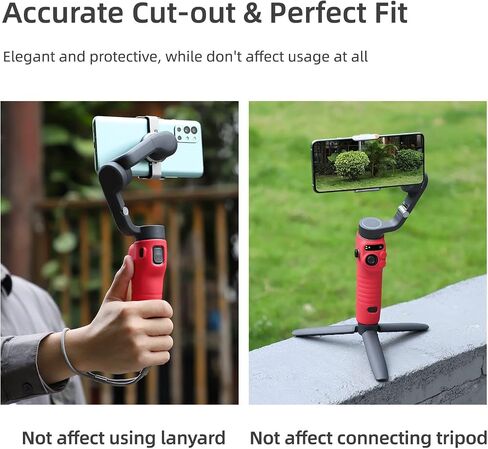 Handle Case Compatible for DJI Osmo Mobile 6, Protective Silicone Cover Case Soft Anti-dust Mobile Phone PTZ Accessories Handheld Smartphone Gimbal Stabilizer Shell (Black) in Kuwait