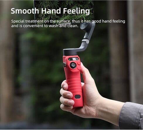 Handle Case Compatible for DJI Osmo Mobile 6, Protective Silicone Cover Case Soft Anti-dust Mobile Phone PTZ Accessories Handheld Smartphone Gimbal Stabilizer Shell (Black) in Kuwait