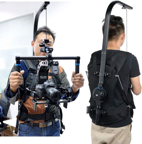 Camera Camcorder Support Vest,with Arm Camera Stabilizer, Clip Retractable, 3-18KG Heavy Duty Shock Absorb, with Waist and Chest Belts, for Sport Events, Documentaries, News, Move in Saudi Arabia