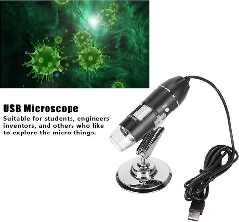 Microscope, USB Microscope Industrial Accessories, Portable Magnification, Builtin 8 LED Lights, for Phone Repair Jewelry Appraisal in Kuwait