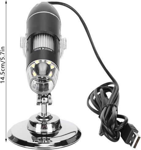 Microscope, USB Microscope Industrial Accessories, Portable Magnification, Builtin 8 LED Lights, for Phone Repair Jewelry Appraisal in Kuwait