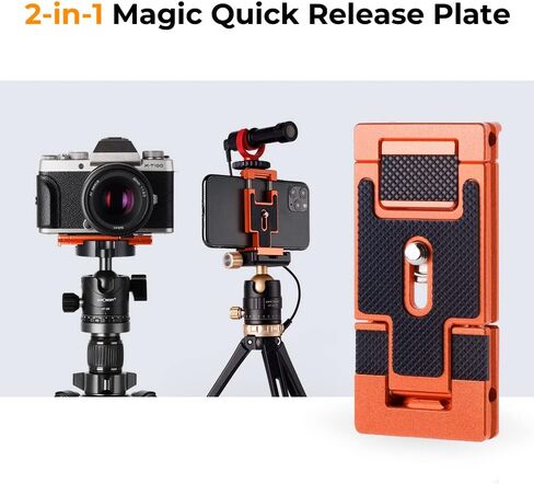 K&F Concept 62''/160cm Camera Tripod,Lightweight and Compact Super Portable Aluminum DSLR Tripod with Monopod,10KG Load Capacity Ball Head,Quick Release Plate for Travel and Work A234A1 in Saudi Arabia