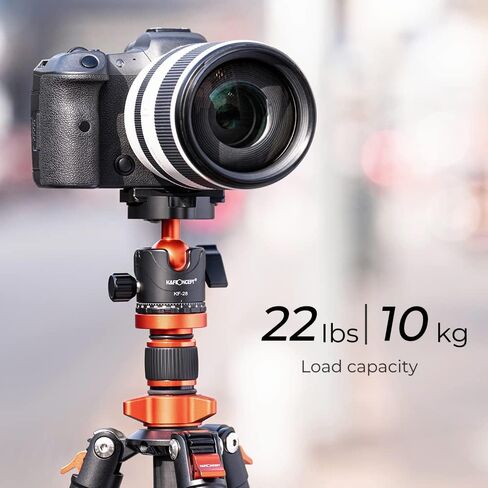 K&F Concept 62''/160cm Camera Tripod,Lightweight and Compact Super Portable Aluminum DSLR Tripod with Monopod,10KG Load Capacity Ball Head,Quick Release Plate for Travel and Work A234A1 in Saudi Arabia