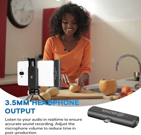 BOYA BY-WM4 Pro 2.4GHz Wireless Lavalier Microphone System Compatible with DSLR Cameras, Camcorders, iPhone, Android Smartphones, and Tablets for Recording, YouTube Video, Live Stream, Vlog, Interview in Saudi Arabia
