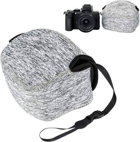 جراب JJC مصنوع من النيوبرين صغير الحجم لهاتف Sony ZV-E1 + E 16-50 & E 16 مم F2.8/Canon R100 R50 + RF-S 18-45 & RF 50 مم F1.8 /Nikon Zfc + DX 16-50/Z50 + DX غطاء عدسة 16-50 وHN-40/Fuji X-S20 + XC 15-45 ملم in Kuwait