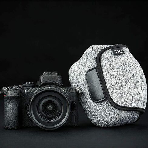 جراب JJC مصنوع من النيوبرين صغير الحجم لهاتف Sony ZV-E1 + E 16-50 & E 16 مم F2.8/Canon R100 R50 + RF-S 18-45 & RF 50 مم F1.8 /Nikon Zfc + DX 16-50/Z50 + DX غطاء عدسة 16-50 وHN-40/Fuji X-S20 + XC 15-45 ملم in Kuwait