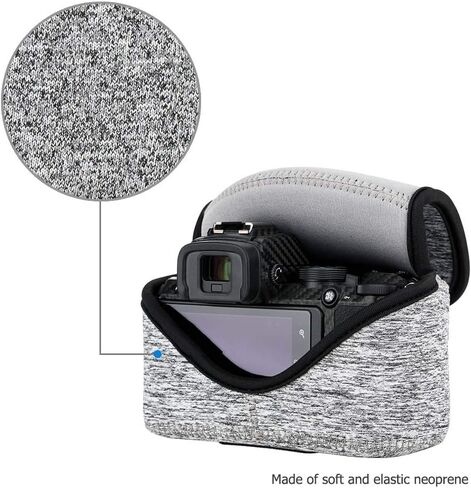 جراب JJC مصنوع من النيوبرين صغير الحجم لهاتف Sony ZV-E1 + E 16-50 & E 16 مم F2.8/Canon R100 R50 + RF-S 18-45 & RF 50 مم F1.8 /Nikon Zfc + DX 16-50/Z50 + DX غطاء عدسة 16-50 وHN-40/Fuji X-S20 + XC 15-45 ملم in Kuwait