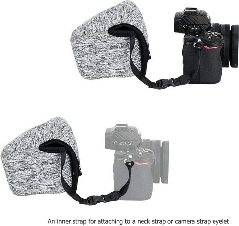 جراب JJC مصنوع من النيوبرين صغير الحجم لهاتف Sony ZV-E1 + E 16-50 & E 16 مم F2.8/Canon R100 R50 + RF-S 18-45 & RF 50 مم F1.8 /Nikon Zfc + DX 16-50/Z50 + DX غطاء عدسة 16-50 وHN-40/Fuji X-S20 + XC 15-45 ملم in Kuwait