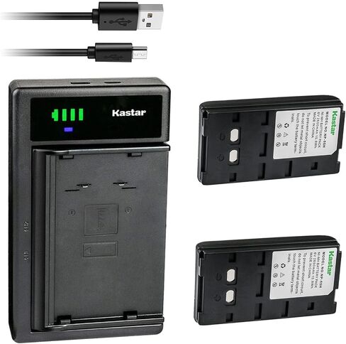 Kastar 4-Pack NP-55H Battery and LTD2 USB Charger Compatible with Sony NP-33 NP-55 NP-55H NP-66 NP-68 NP-77 NP-77H NP-78 NP-90 NP-98 NP-98H NP-99 Battery, Sony CCD Series CCD-EB55 CCD-G100ST CCD-20061 in Kuwait