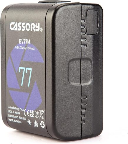 بطارية CASSORY BV-77M V Mount مع جيب صغير على شكل حرف D، بطاريات كاميرا بقفل V بقدرة 77 وات في الساعة لكاميرا الفيديو in Saudi Arabia