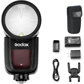 Godox V1-O جولة رئيس كاميرا فلاش Speedlite، 2.4G X لاسلكي HSS 76Ws فلاش ضوء سريع مع بطارية ليثيوم تعمل بالطاقة متوافق مع كاميرات باناسونيك DSLR in Saudi Arabia