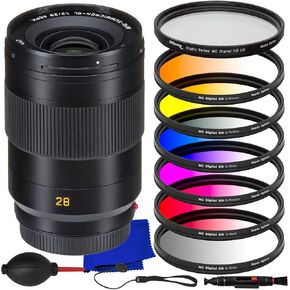 Ultimaxx Essential Leica APO-Summicron-SL 28mm f/2 ASPH Lens Bundle - Includes: Protective UV Filter, 6PC Gradual Color Filter Kit (Purple, Grey, Blue, Red, Orange, Yellow) & More (16pc Bundle) in Saudi Arabia