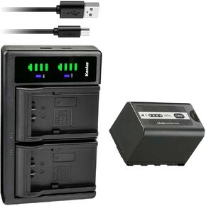 Kastar 1-Pack AG-VBR59 Battery and LTD2 USB Charger Replacement for Panasonic AG-VBR59, AG-VBR89G, AG-VBR118G, AG-BRD50, AG-B23, Panasonic HC-X2 4K Camcorder, Panasonic HC-X20 4K Mobile Camcorder in Kuwait