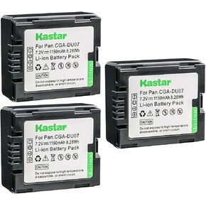 Kastar 3-Pack Battery Replacement for Panasonic PV-GS29, PV-GS31, PV-GS33, PV-GS34, PV-GS35, PV-GS36, PV-GS39, PV-GS50, PV-GS55, PV-GS59, PV-GS65, PV-GS70, PV-GS75, PV-GS80, PV-GS83, PV-GS85 in Kuwait