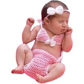 ملابس سباحة للأطفال حديثي الولادة بكيني للفتيات الصغيرات ملابس سباحة لصور الأطفال حديثي الولادة مجموعة دعائم كروشيه للصور in Kuwait