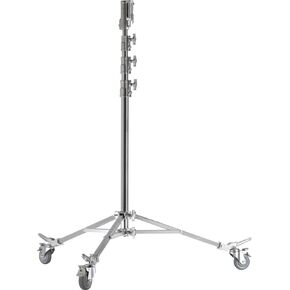 Kupo Master High Cine Stand with Triple Function Universal Head, Heavy Duty Steel Construction, Leveling Leg, Extended Height up to 14.6', High Load Support up to 88.2lbs, Silver (KS500412) in Kuwait