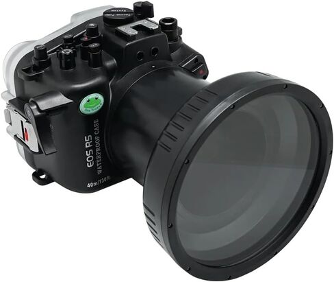 Seafrogs 40M/130FT Underwater Camera Housing Waterproof Case for Canon R5 with Flat Port (100mm), Compatible with EF 24-70mm F2.8 II/EF 24-105mm F4 and RF 15-35 f2.8 / RF 24-105mm f4L Lens in Saudi Arabia