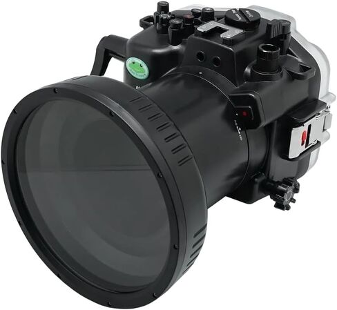 Seafrogs 40M/130FT Underwater Camera Housing Waterproof Case for Canon R5 with Flat Port (100mm), Compatible with EF 24-70mm F2.8 II/EF 24-105mm F4 and RF 15-35 f2.8 / RF 24-105mm f4L Lens in Saudi Arabia