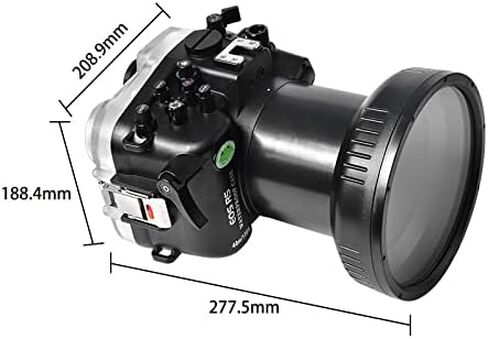 Seafrogs 40M/130FT Underwater Camera Housing Waterproof Case for Canon R5 with Flat Port (100mm), Compatible with EF 24-70mm F2.8 II/EF 24-105mm F4 and RF 15-35 f2.8 / RF 24-105mm f4L Lens in Saudi Arabia