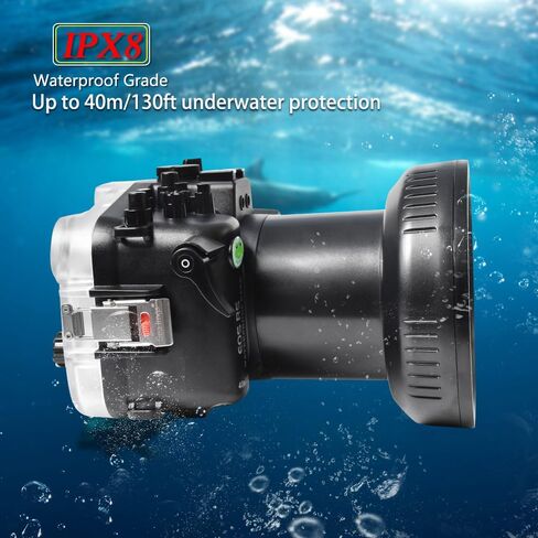 Seafrogs 40M/130FT Underwater Camera Housing Waterproof Case for Canon R5 with Flat Port (100mm), Compatible with EF 24-70mm F2.8 II/EF 24-105mm F4 and RF 15-35 f2.8 / RF 24-105mm f4L Lens in Saudi Arabia