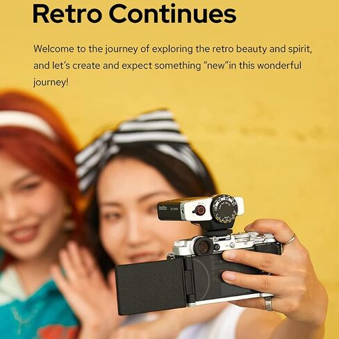 GODOX Lux Junior Speedlite Retro Camera Flash,GN12, 6000K CCT A/M Flash Mode, 28mm Focal Length Compatible with Canon,Nikon,Sony,Fujufilm Digital Film Cameras in Saudi Arabia