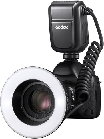 Godox MF-R76C TTL LED حلقة فلاش صغيرة، CCT 5900K 550 طاقة كاملة، 76Ws HSS 2.4G 0.1-1s وقت إعادة التدوير أنابيب فلاش مزدوجة Speedlight وحلقات محول شاشة LCD لـ Canon Caremas in Kuwait