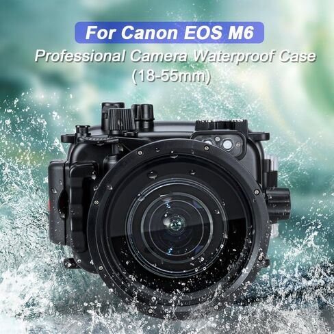 يمكن استخدام ضفادع البحر لكاميرا Canon EOS M6 مع عدسة مقاس 18-55 مم بطول 130 قدمًا/40 مترًا، وغطاء مقاوم للماء للكاميرا تحت الماء (مبيت + فلتر أحمر) in Saudi Arabia
