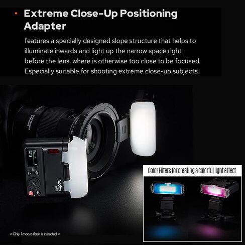 GODOX Godox MF12 Macro Flash 2.4G Wireless Transmission Control Guide Number 16 TTL M Mode with Colorful Filter Cold Shoe for Plants Insects Food Jewelry Macro Photography in Saudi Arabia