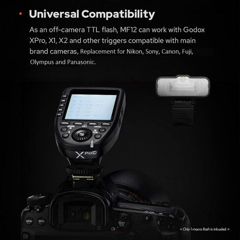 GODOX Godox MF12 Macro Flash 2.4G Wireless Transmission Control Guide Number 16 TTL M Mode with Colorful Filter Cold Shoe for Plants Insects Food Jewelry Macro Photography in Saudi Arabia