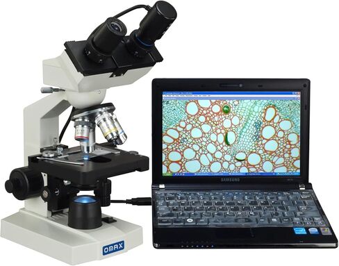 OMAX 40X-1000X Digital Lab LED Binocular Compound Microscope with Double Layer Mechanical Stage and USB Digital Camera in Saudi Arabia