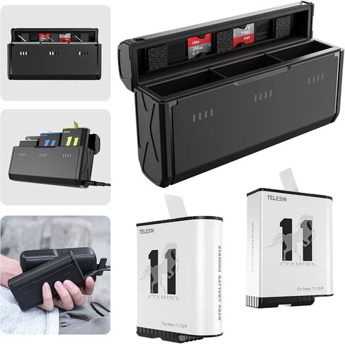 TELESIN Enduro Battery (2-Pack) for GoPro 12 11 10 9 Accessories in Kuwait