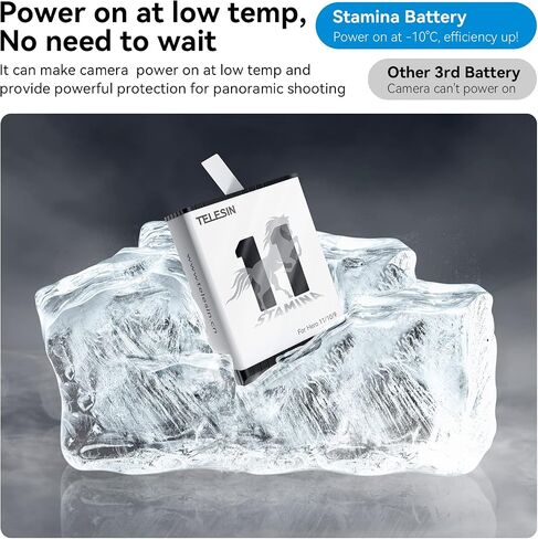 TELESIN Enduro Battery (2-Pack) for GoPro 12 11 10 9 Accessories in Kuwait