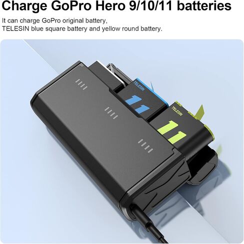 TELESIN Enduro Battery (2-Pack) for GoPro 12 11 10 9 Accessories in Kuwait