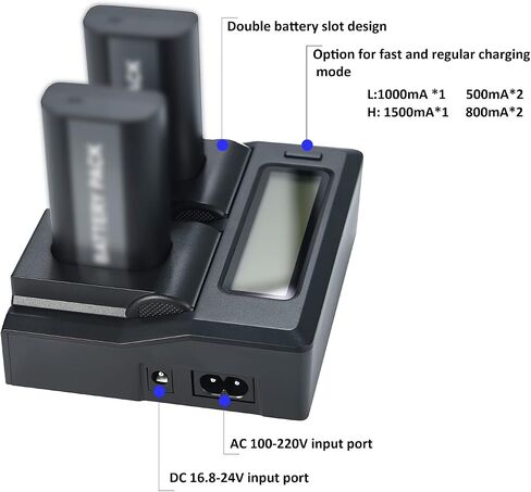 DSTE Replacement for 1.5A Dual Battery Charger Compatible Panasonic DMW-BLJ31 DMW-BLJ31e Battery Compatible Panasonic Lumix S1 LUMIX S1R LUMIX S1H DMW-BGS1R Camera as DMW-BTC14 in Saudi Arabia