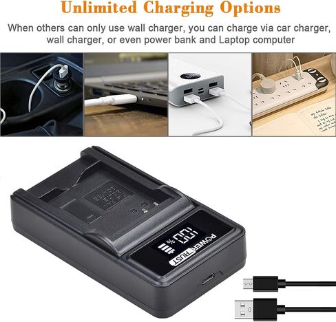 PowerTrust 2Pcs DMW-BCL7 BCL7 BCL7E Battery and LED USB Charger for Panasonic Lumix DMC-F5 DMC-FH10 DMC-FS50 DMC-SZ10 DMC-SZ9 SZ8 SZ3 SZ9 XS1 XS3 Camera in Saudi Arabia