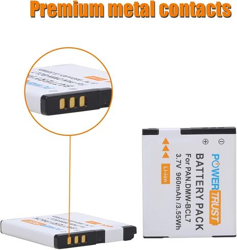 PowerTrust 2Pcs DMW-BCL7 BCL7 BCL7E Battery and LED USB Charger for Panasonic Lumix DMC-F5 DMC-FH10 DMC-FS50 DMC-SZ10 DMC-SZ9 SZ8 SZ3 SZ9 XS1 XS3 Camera in Saudi Arabia