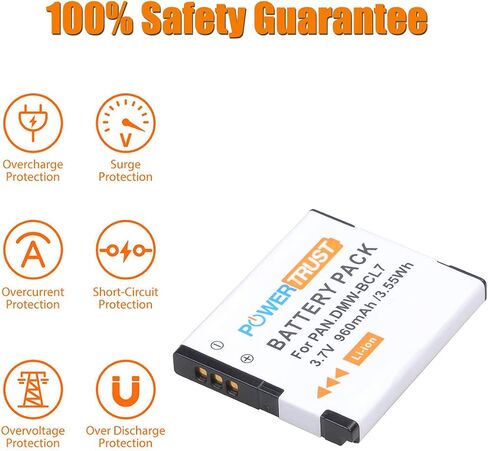 PowerTrust 2Pcs DMW-BCL7 BCL7 BCL7E Battery and LED USB Charger for Panasonic Lumix DMC-F5 DMC-FH10 DMC-FS50 DMC-SZ10 DMC-SZ9 SZ8 SZ3 SZ9 XS1 XS3 Camera in Saudi Arabia