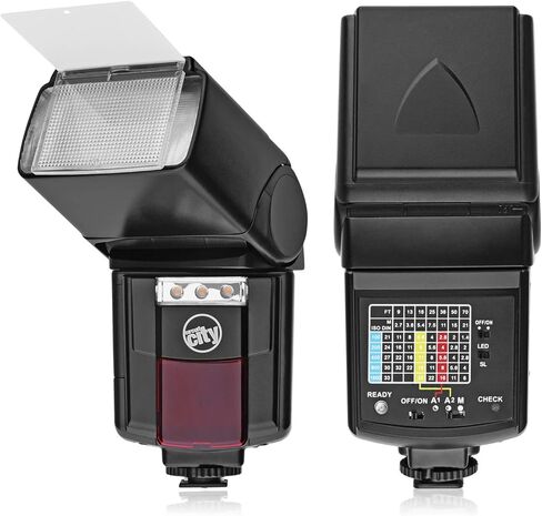 سيركيت سيتي CC-125 فلاش عالمي تلقائي مع ضوء فيديو LED لكاميرات نيكون DSLR مع Opteka 52 مم 9 قطع HD مجموعة مرشحات ألوان متدرجة متعددة الطبقات وملحقات فاخرة (17 قطعة) in Kuwait