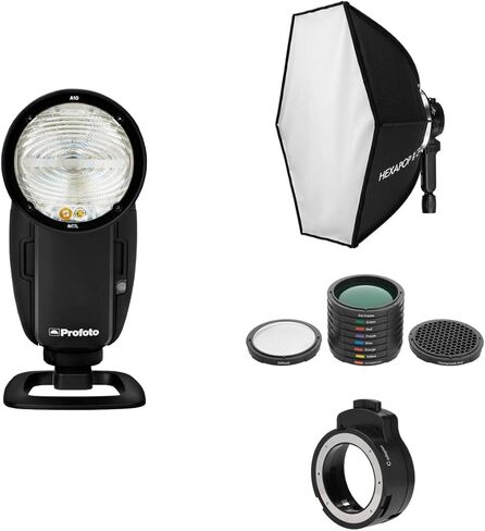 Profoto A10 On and Off Camera Flash for Canon Camera Bundle with Softbox, Adapter, Color Filter and Shapers Kit in Saudi Arabia