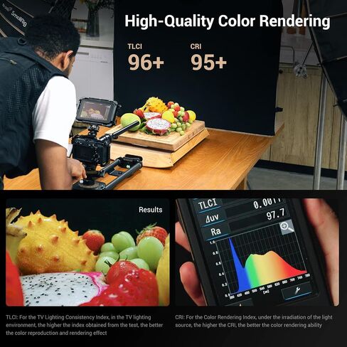 SmallRig RC 220B 220W Bi-Color LED Video Light 2700K-6500K 84500 Lux@3.3ft Continuous Lighting CRI 95+ TLCI 96+ w/Bowens Mount, Manual and App Control Remotely Professional Studio Spotlight-3473 in Kuwait