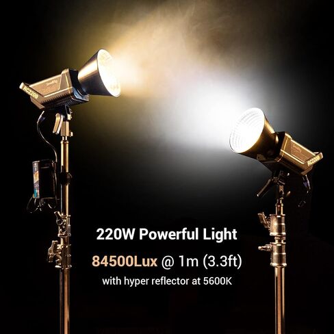 SmallRig RC 220B 220W Bi-Color LED Video Light 2700K-6500K 84500 Lux@3.3ft Continuous Lighting CRI 95+ TLCI 96+ w/Bowens Mount, Manual and App Control Remotely Professional Studio Spotlight-3473 in Kuwait