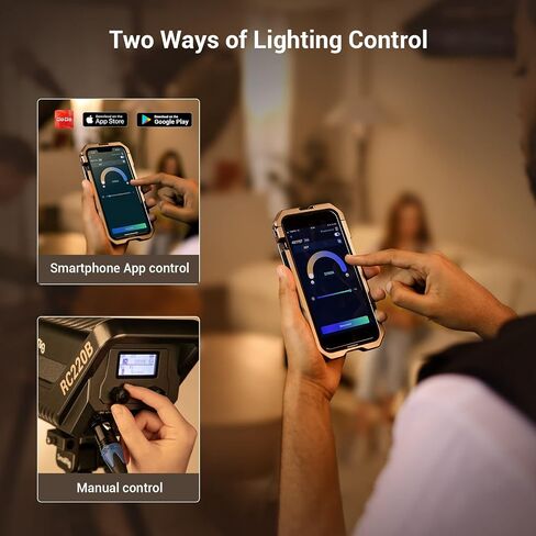 SmallRig RC 220B 220W Bi-Color LED Video Light 2700K-6500K 84500 Lux@3.3ft Continuous Lighting CRI 95+ TLCI 96+ w/Bowens Mount, Manual and App Control Remotely Professional Studio Spotlight-3473 in Kuwait