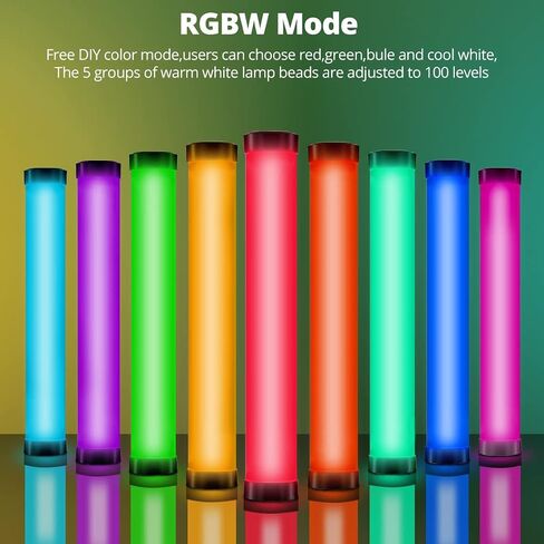 AMBITFUL A2 مصباح أنبوبي RGB بالألوان الكاملة، CRI 95 TLCI 97 لون دقيق، 2500k-8500K قابل للتعديل، وضع RGB CCT HSI، تأثير ضوء 29 Fx، دعم التحكم في التطبيق، سطوع قابل للتعديل، تصميم مغناطيسي (A2) in Kuwait