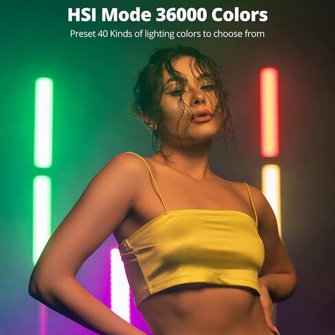 AMBITFUL A2 مصباح أنبوبي RGB بالألوان الكاملة، CRI 95 TLCI 97 لون دقيق، 2500k-8500K قابل للتعديل، وضع RGB CCT HSI، تأثير ضوء 29 Fx، دعم التحكم في التطبيق، سطوع قابل للتعديل، تصميم مغناطيسي (A2) in Kuwait