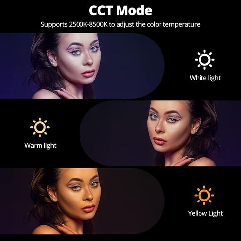 AMBITFUL A2 مصباح أنبوبي RGB بالألوان الكاملة، CRI 95 TLCI 97 لون دقيق، 2500k-8500K قابل للتعديل، وضع RGB CCT HSI، تأثير ضوء 29 Fx، دعم التحكم في التطبيق، سطوع قابل للتعديل، تصميم مغناطيسي (A2) in Kuwait